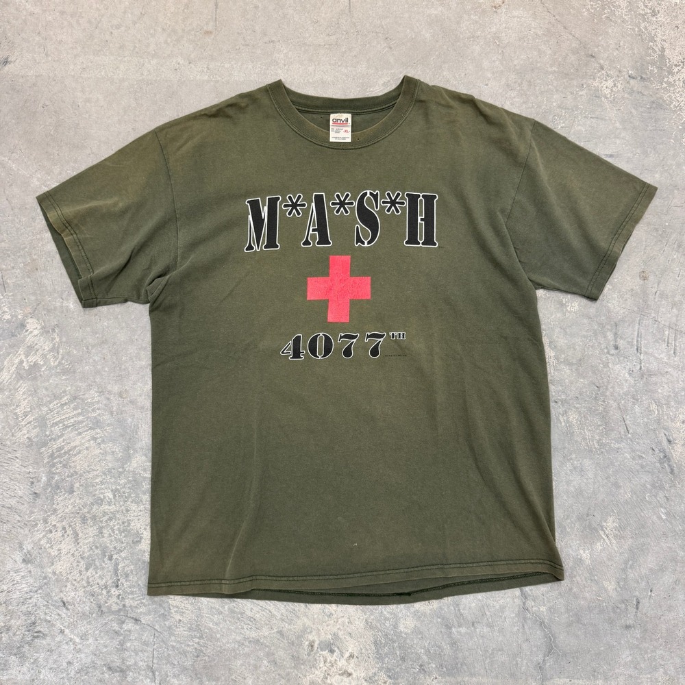 Vintage 90's MASH Band Rock Brown Faded Tee Shirt